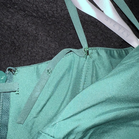 Azazie Olive green bridesmaid dress size 2 - Picture 8 of 11